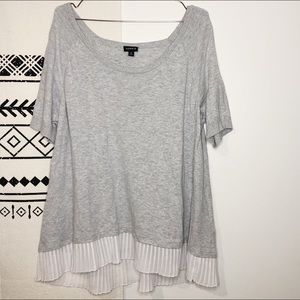 Torrid 2 pleated hem layered grey top plus